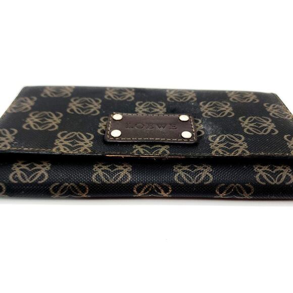 LOEWE Vintage Anagram Printed PVC Leather Long Wallet LOGO Purse - Picture 5 of 13